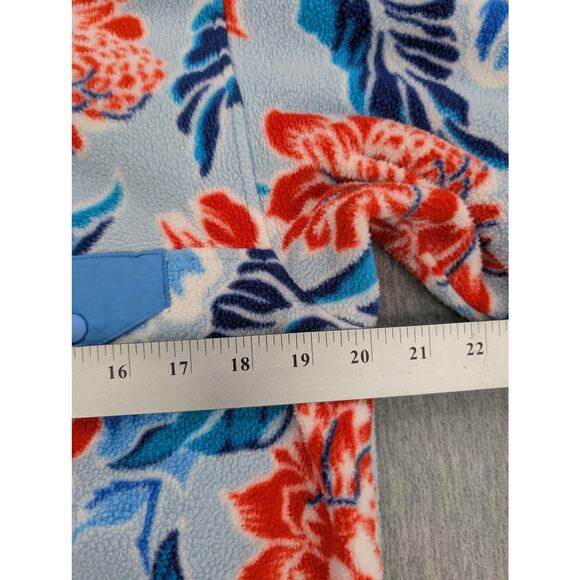 Patagonia Synchilla Snap T Womens Small Fleece Pullover Blue Floral Tropical - Picture 14 of 14